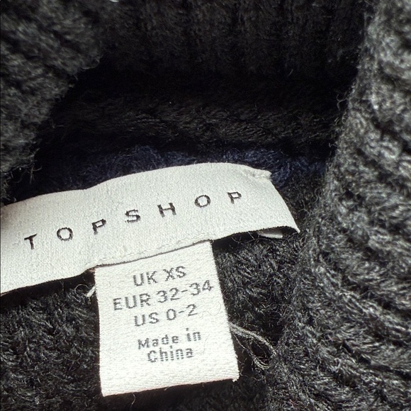 Topshop Black and Navy Cowl Neck Sweater - Picture 2 of 3